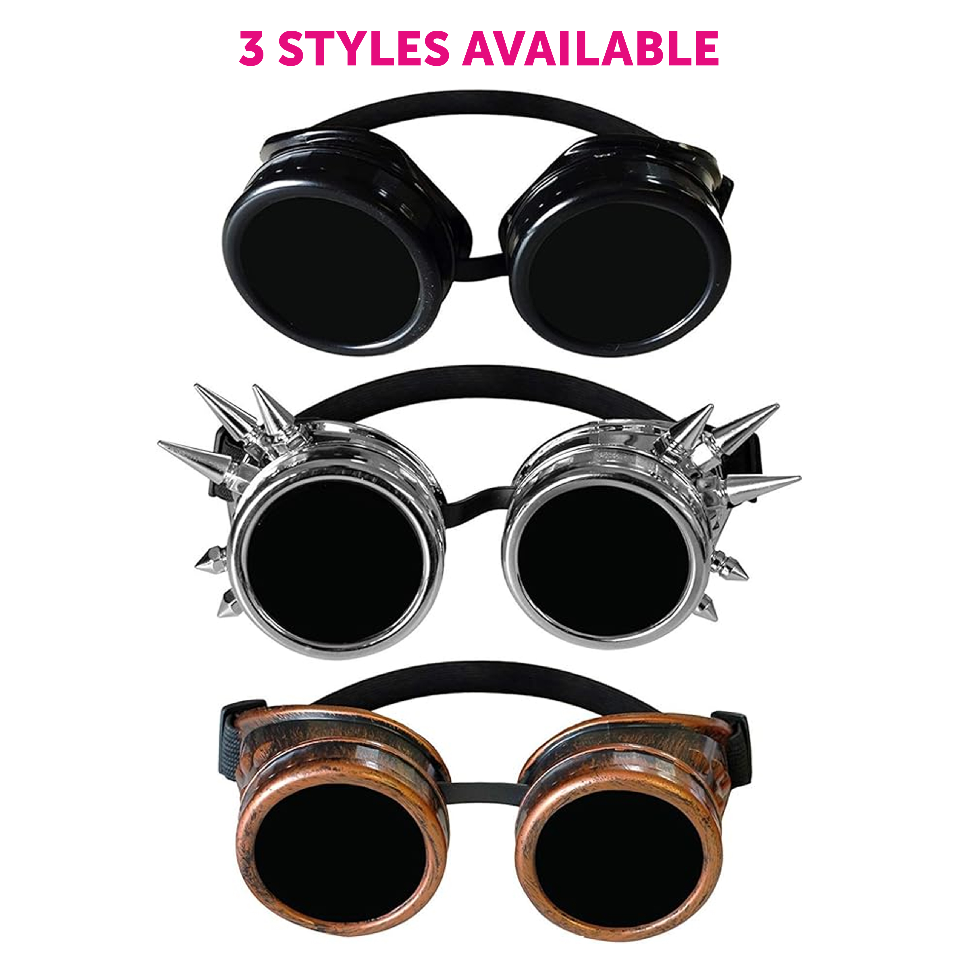 Nuolich 2Pcs Steampunk Goggles Round Glasses Costume